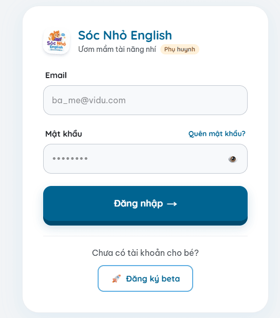 Màn hình đăng nhập — trang /login